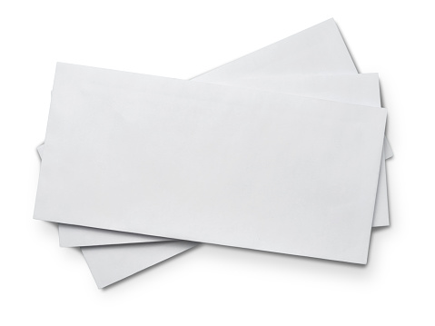 Envelope mock up, white blank empty copy space paper template