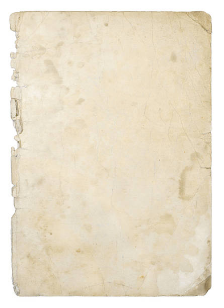 Old ivory grunge paper background with stains stock photo