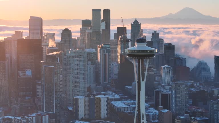 Seattle Sunrise with Morning Fog