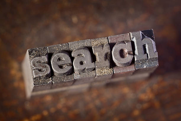 istock SEARCH Written Old Metal Letterpress Type 183839877