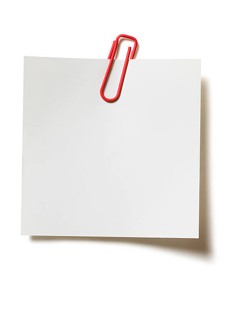 memo avec trombone - paper clip red clip isolated photos et images de collection