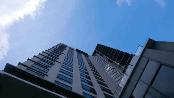 istock Close-up bottom view of an office building. 1838405357