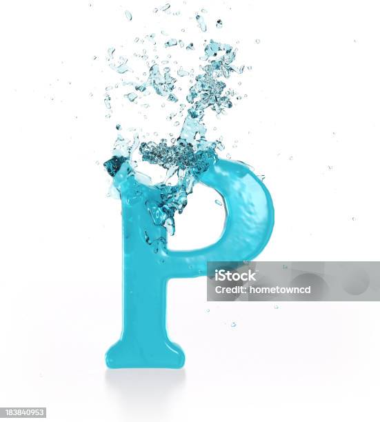 액체형 Sphash P 물에 대한 스톡 사진 및 기타 이미지 - 물, 알파벳, 3차원 형태