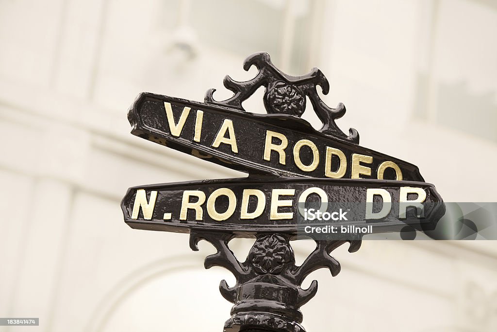 Segnale di Rodeo Drive, a Beverly Hills - Foto stock royalty-free di Ambientazione esterna