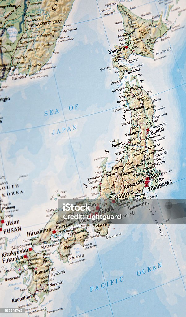 Mapa de Japão - Royalty-free Capitais internacionais Foto de stock