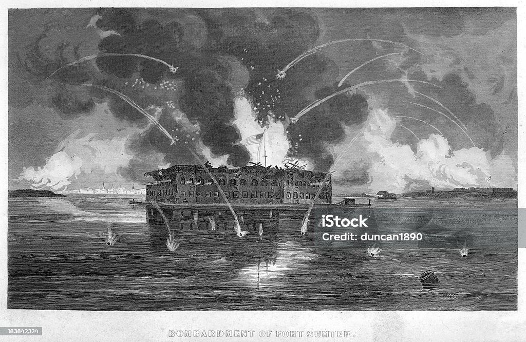 Tipo de bombardeos de Fort Sumter - Ilustración de stock de Fuerte Sumter libre de derechos