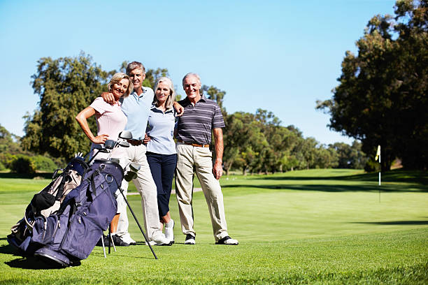 istock Portrait of four golfers 183843086