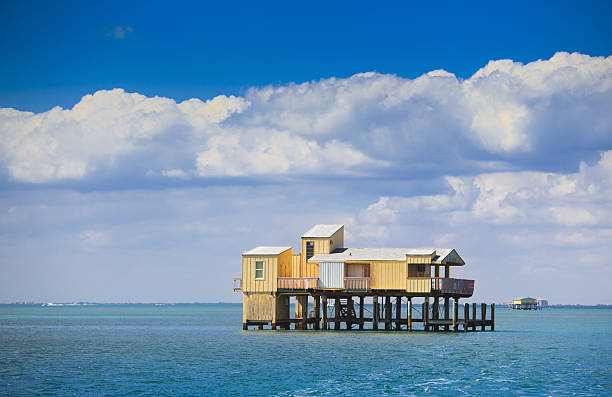 one of the remaining structure belonging to Stiltsville (small houses built on stilts), in shallow waters of Biscayne National Park. 