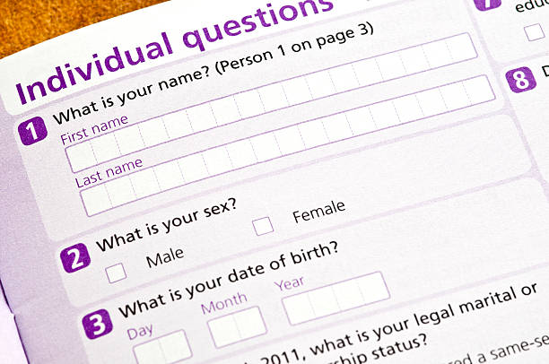 British Census Questionnaire Royalty free stock photo of british census questionaire personal data photos stock pictures, royalty-free photos & images