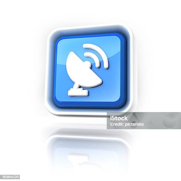 Satellite Dish Icon Stock Photo - Download Image Now - Antenna - Aerial, Bandwidth, Blue