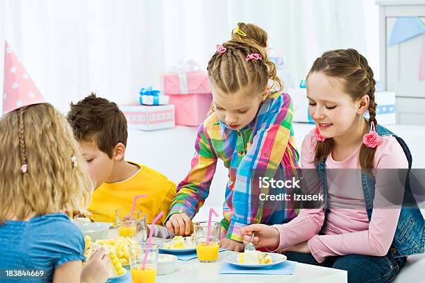 Kids Birthday Party Stock Photo - Download Image Now - 6-7 Years, 8-9 Years, Anthropomorphic Smiley Face