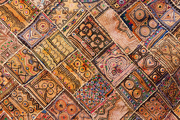 istock Colorful fabrics in India 183844905