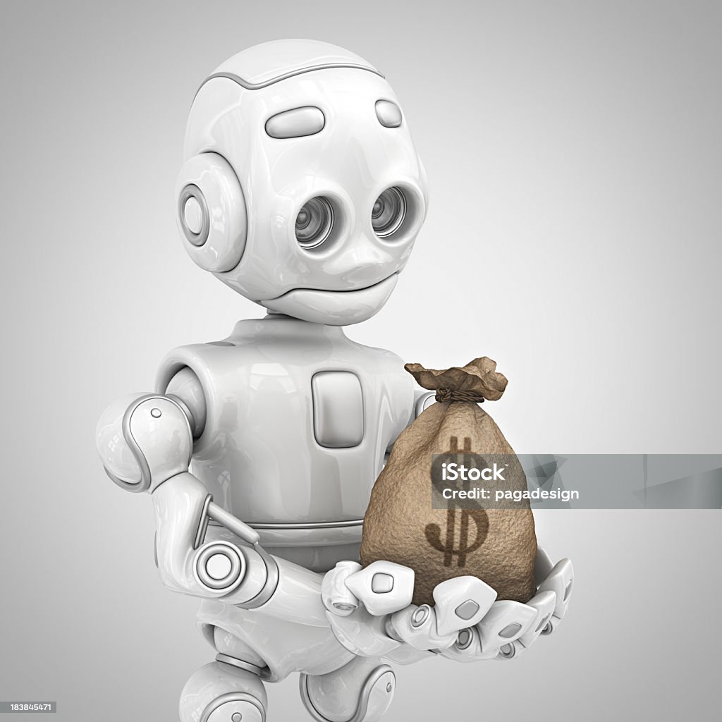 robot de retención, bolsa de dólares - Foto de stock de Adulto libre de derechos