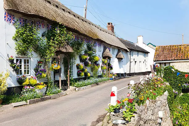 Picturesque thatched cottages