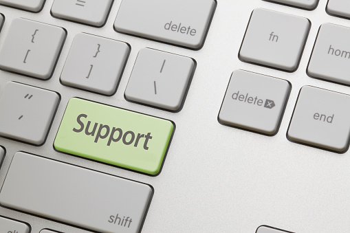 Support key on computer keyboard.