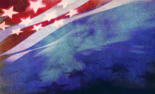 stars and stripes background digital grunge illustration of illuminated stars and stripes independence day holiday photos stock pictures, royalty-free photos & images