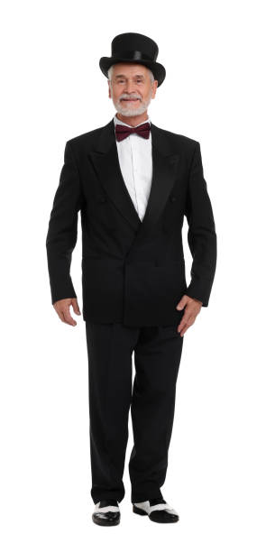 istock Handsome senior man in suit on white background 1838461288