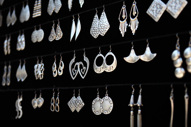 istock Silver Jewelry shop Display Earrings in Istanbul. 183846949