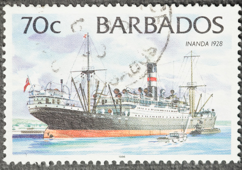 Barbados Ship postage stamp