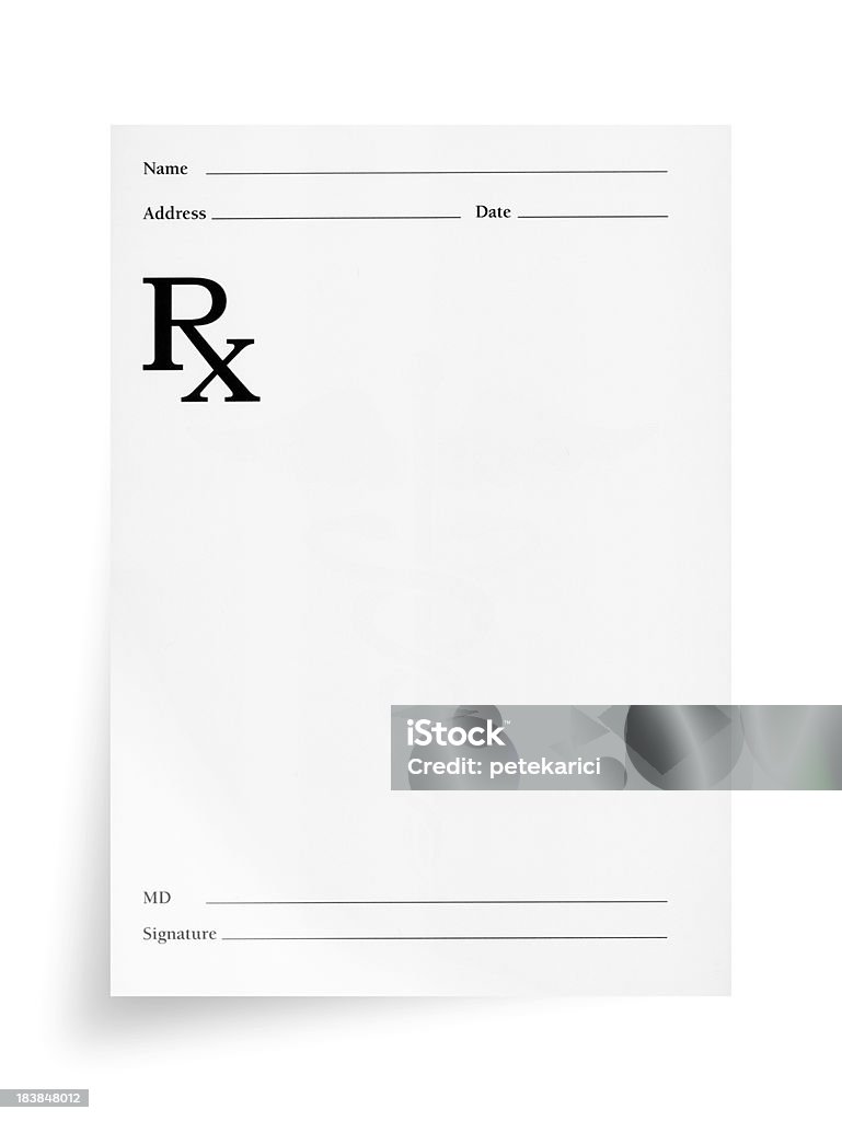 Médico de prescripción (aislado - Foto de stock de Receta médica - Medicamento libre de derechos