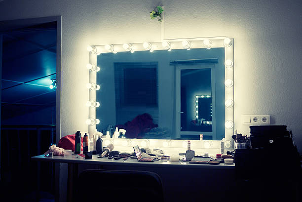 make-up room mirror in make-up room backstage stock pictures, royalty-free photos & images