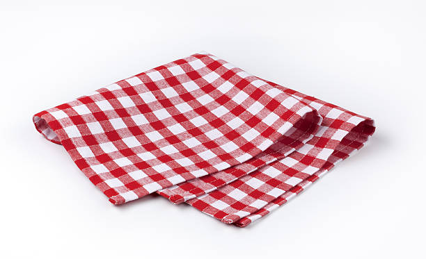 istock A red and white checkered cloth napkin 183848536