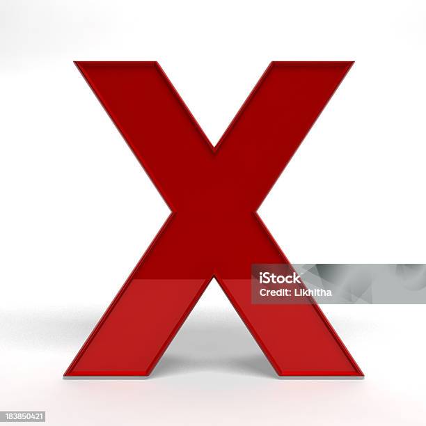 Красная Буква X — стоковые фотографии и другие картинки Алфавит - Алфавит, Белый фон, Буква X