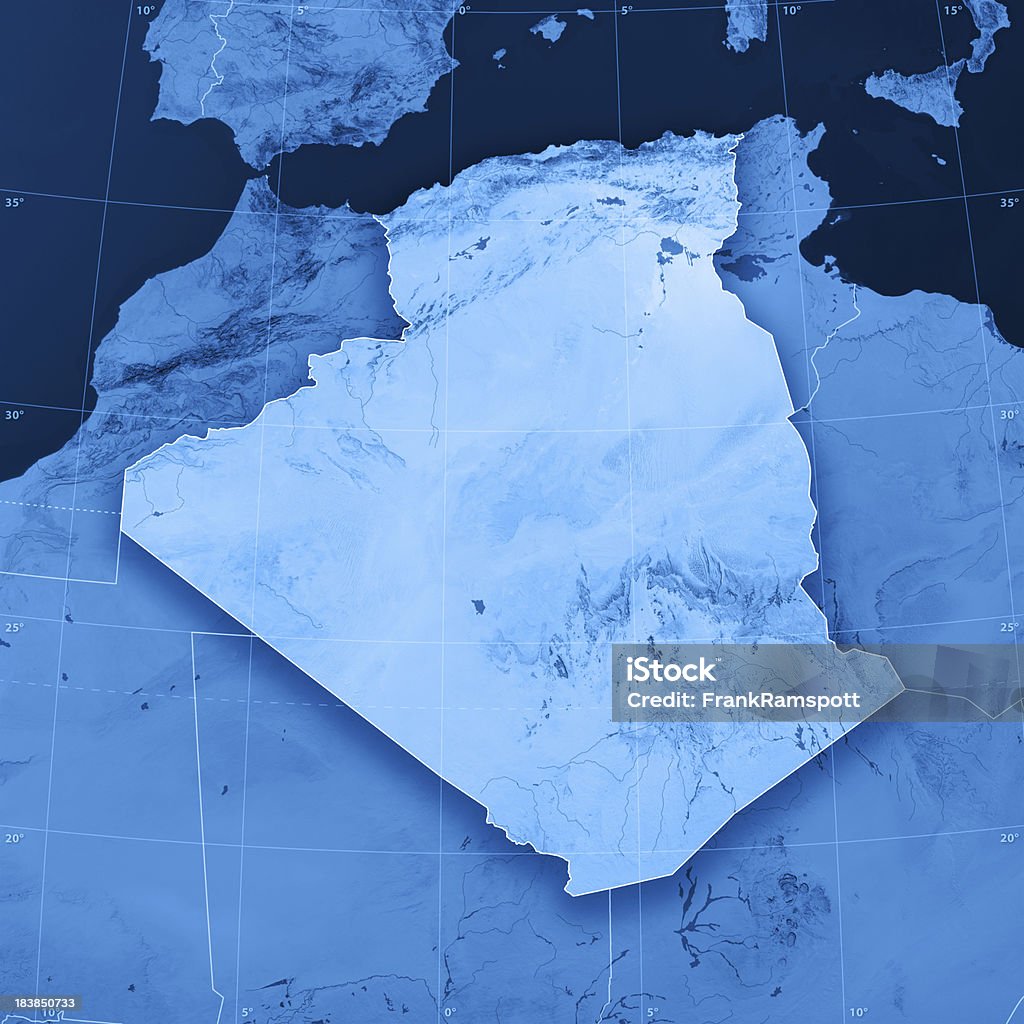 Algérie carte topographique - Photo de Algérie libre de droits
