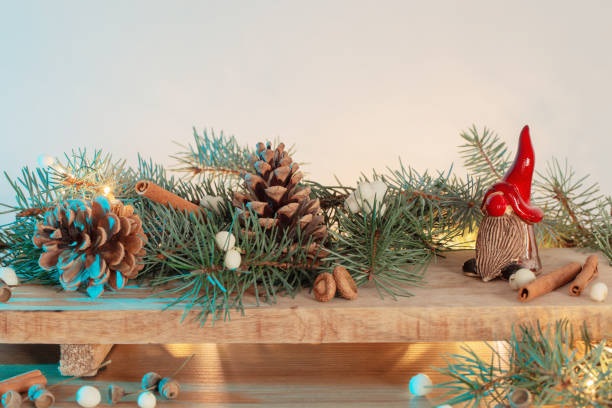 istock ceramic gnome in red hat with christmas branches and natural decor 1838511191