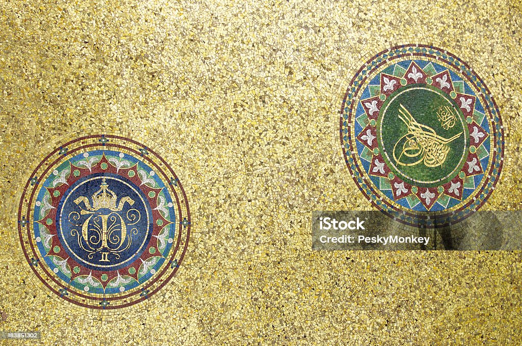 Impero Bizantino arabo progetti con texture sfondo oro - Foto stock royalty-free di Ambientazione interna