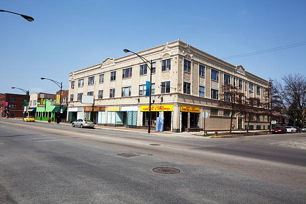 istock Ornate Edwardian Brick and Terra Cotta Shops in Chicago 183851725