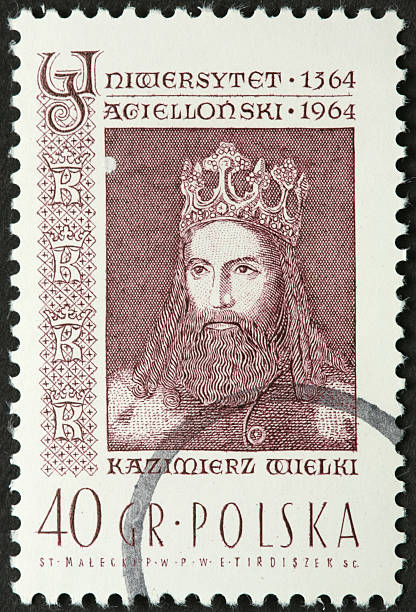 istock Polish 14th century king Jagiellonski on a postage stamp 183851798