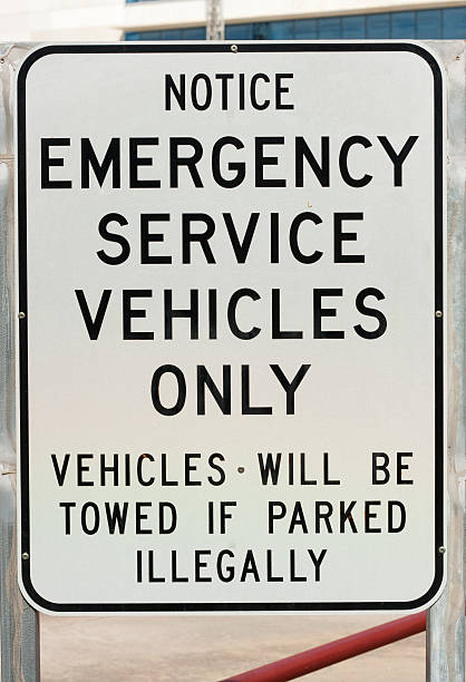 Sign - Emergency Vehicles stock photo