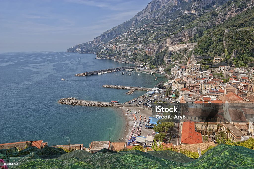 Amalfi Veduta aerea (Italia - Foto stock royalty-free di Acqua