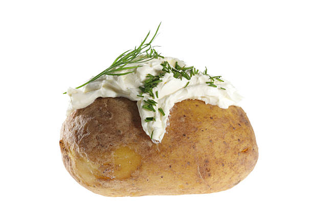 baked potato baked potato baked potato sour cream stock pictures, royalty-free photos & images