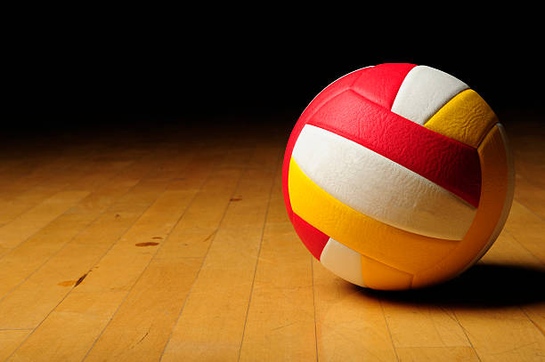 istock Volleyball in an empty gym 183852236