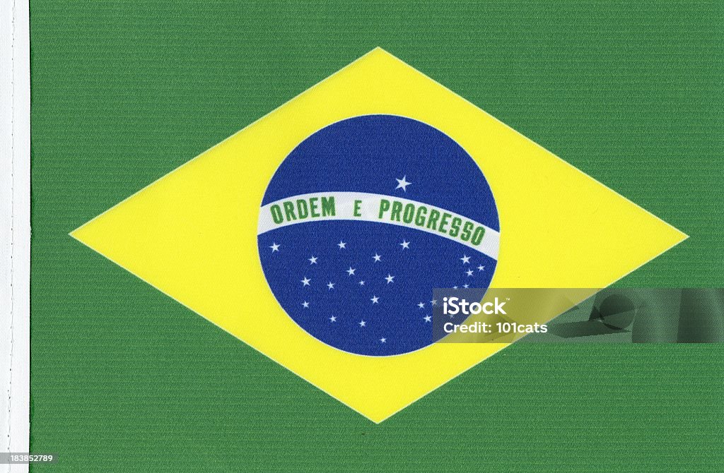 Bandera de Brasil canvas. - Foto de stock de Bandera libre de derechos