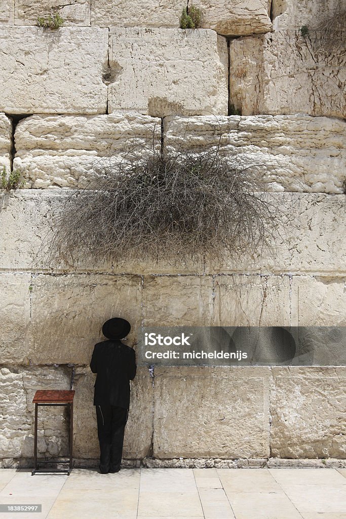 정교회 Jew At 통곡의 벽 - 로열티 프리 예루살렘 스톡 사진