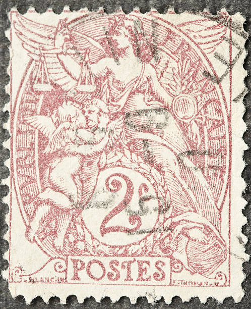 istock Vintage French Angels Postage Stamp 183853242