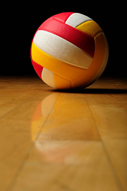 istock Volleyball in an empty gym 183853387