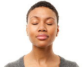 Peaceful Young Woman With Eyes Closed