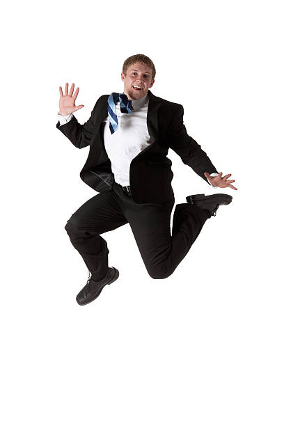istock Businessman jumping in excitement 183854387