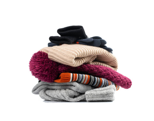 istock Winter Hat Isolated, Knitted Cap, Beige Winter Hat on White Background 1838545797