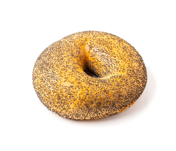 istock Poppy Seed Bagel Isolated, One Round Bread Bun, Poppyseed Wheat Bakery for Breakfast 1838546331