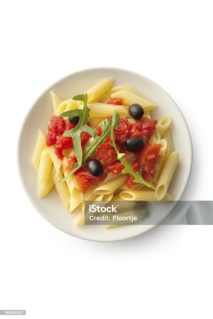 Ingredienti italiani: Penne Puttanesca - Foto stock royalty-free di Penne