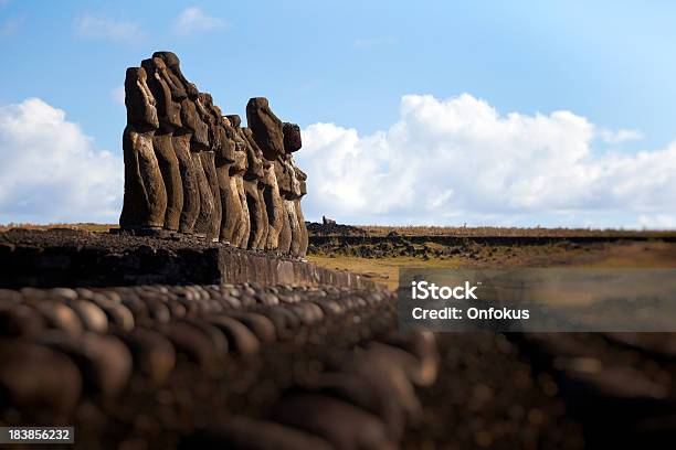 Ahu Tongariki Moais On Easter Island Chile Stock Photo - Download Image Now - Rapa Nui, Ancient, Ancient Civilization