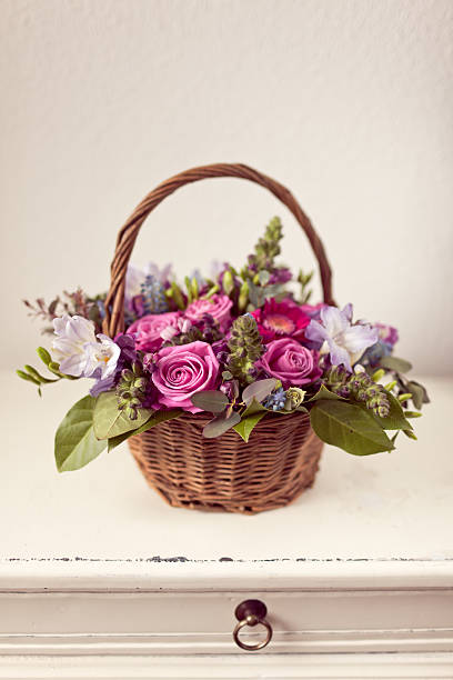 istock Basket of flowers 183856529
