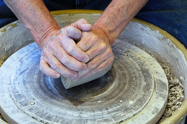 istock Close-up of Potter Working with Clay 183856908
