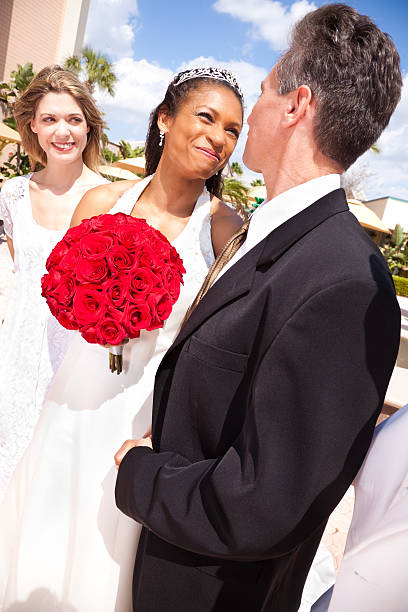 istock Bride and groom at an outdoor wedding 183857137
