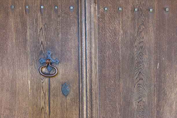 istock Oak church door 183857567